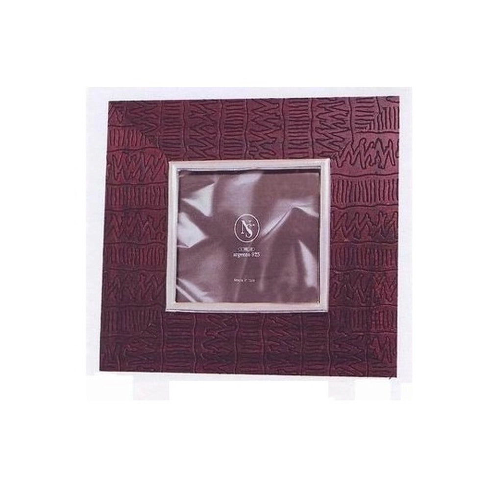 Cornice Portafoto da appoggio in Legno e Argento Bordeaux 13 x 13 cm