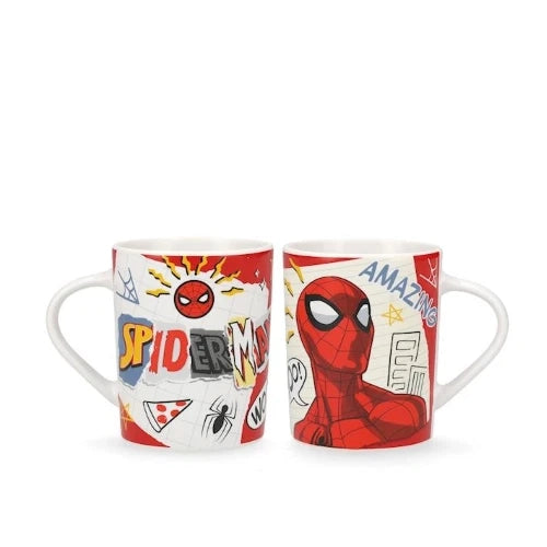 Mug spiderman hero disney in new bone china decorata cc 330 rosso