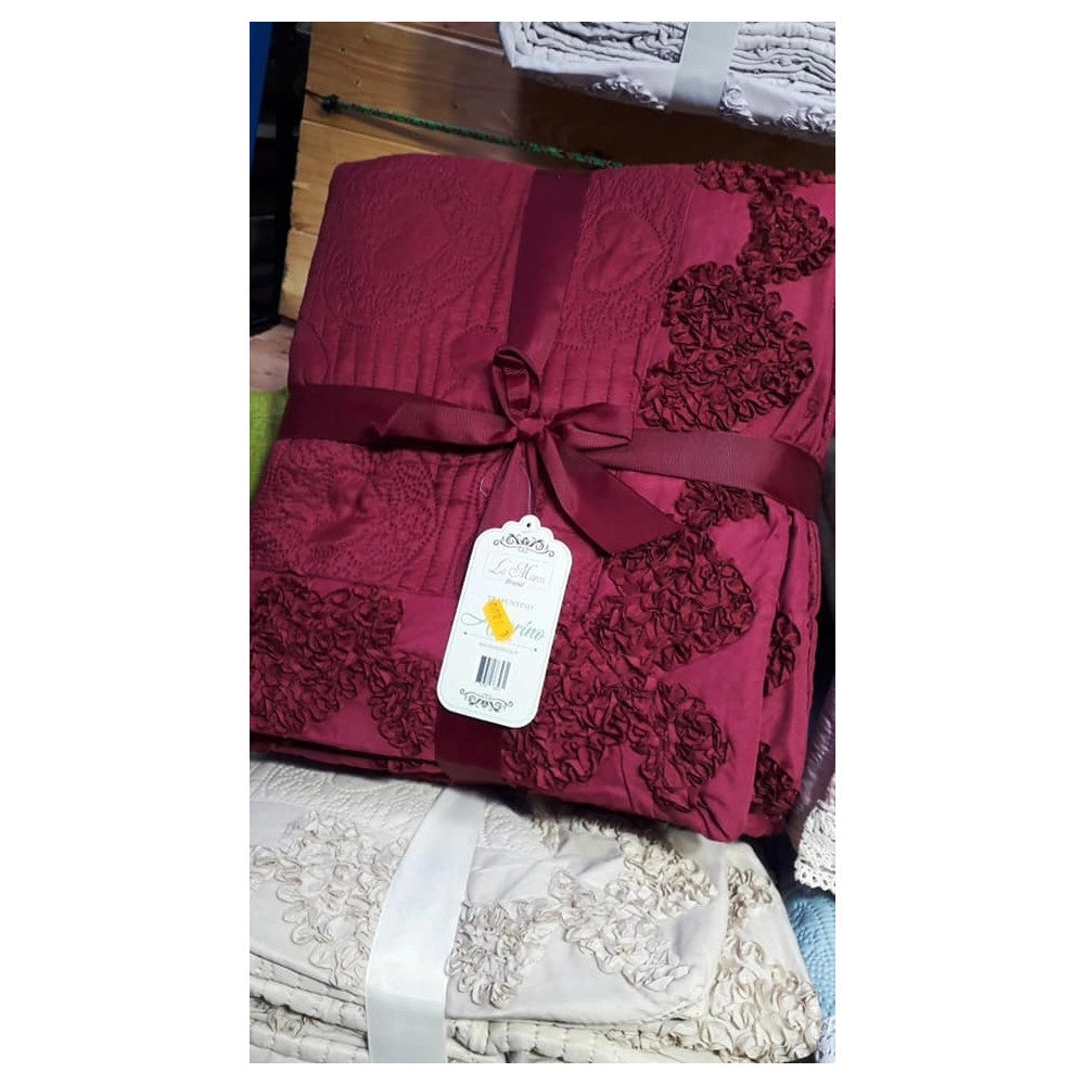 Trade Shop - Trapunta Matrimoniale Alta Qualità Con Ricamo Al Bordo Colore Fantasia Casuale -