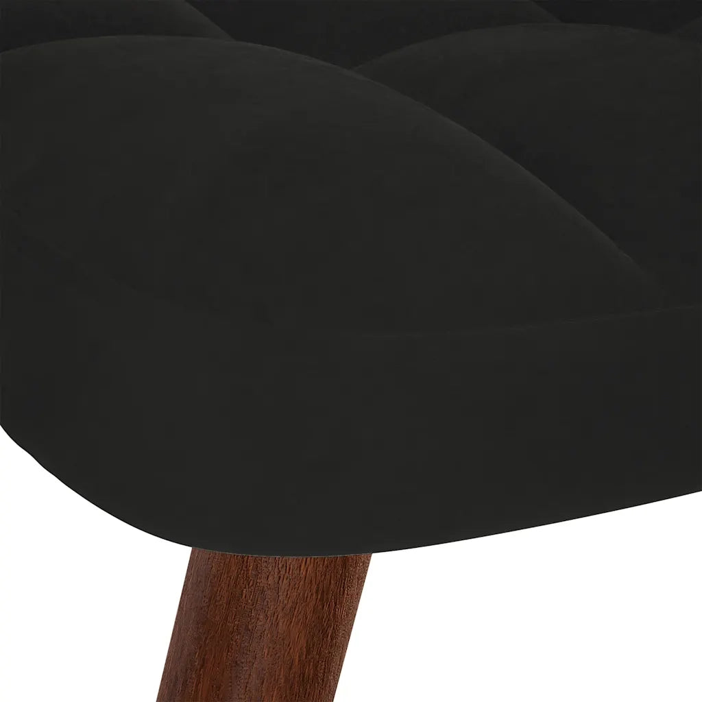 Sedia a dondolo con sgabello in velluto nero CFW5690627