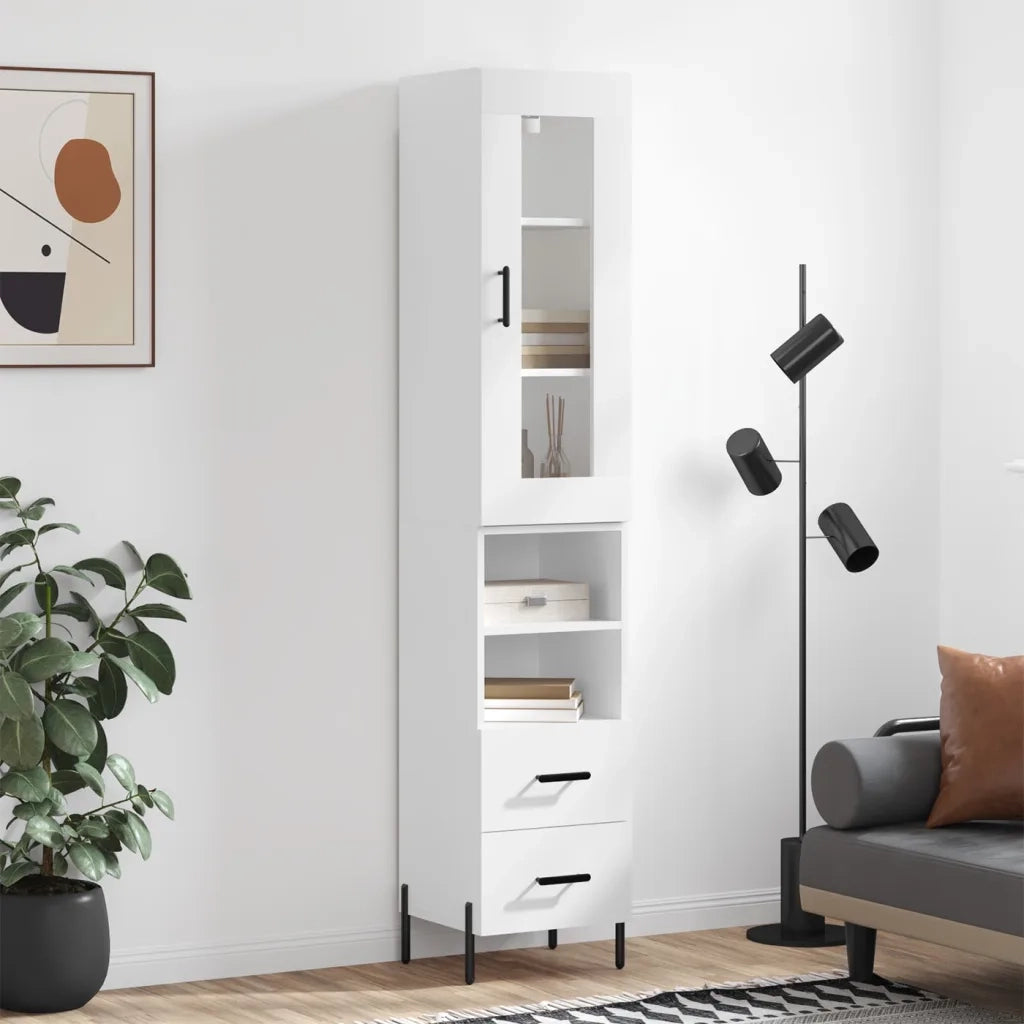 Credenza Bianca 34,5x34x180 cm in Legno Multistrato 3199305