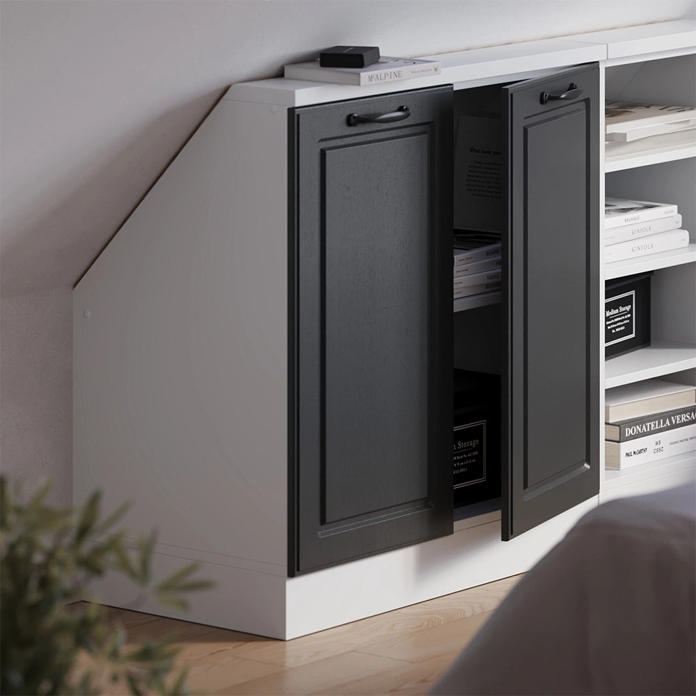 Mobile sottotetto Rion Antracite rustico/Bianco con 2 porte Vicco