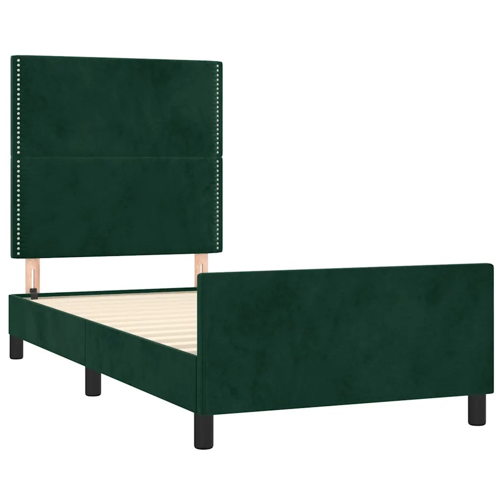 Giroletto con Testiera Verde Scuro 100x200 cm in Velluto cod mxl 57992