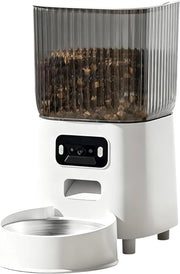 Automaizzatore di alimentazione intelligente per animali domestici 5L con sistema di alimentazione automatico a camera, contenitore in acciaio inossidabile, controllo via smartphone, rilevamento vocale e rilevamento movimenti.
