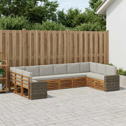 Set di divani da esterno 10 pcs Naturale e Grigio Chiaro 3384907