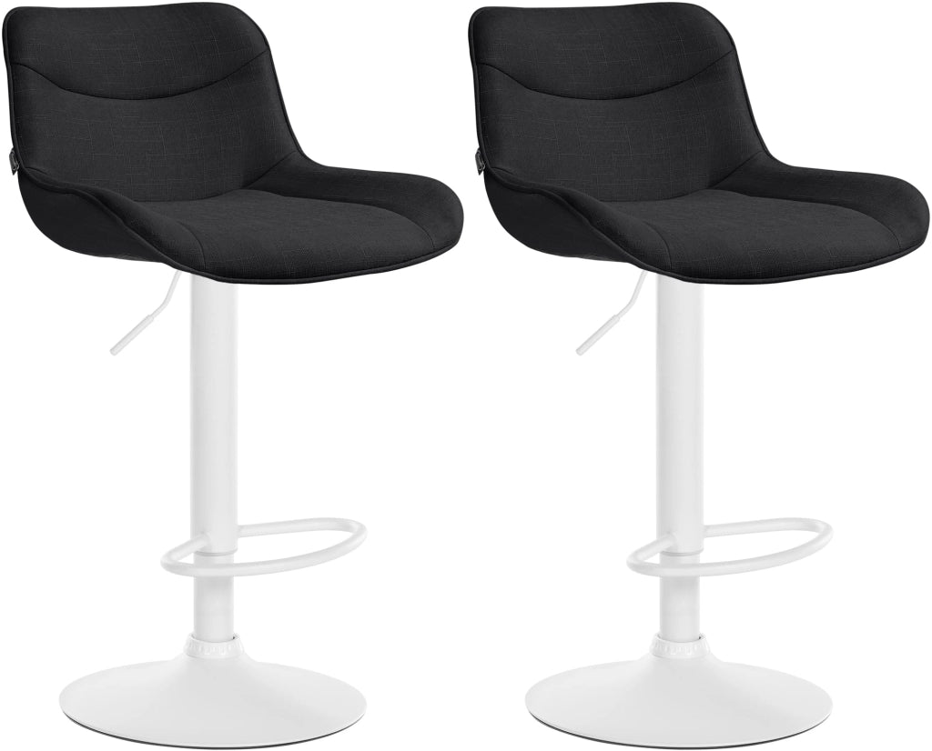 2er Set Barhocker Vonore Stoff weiЯ