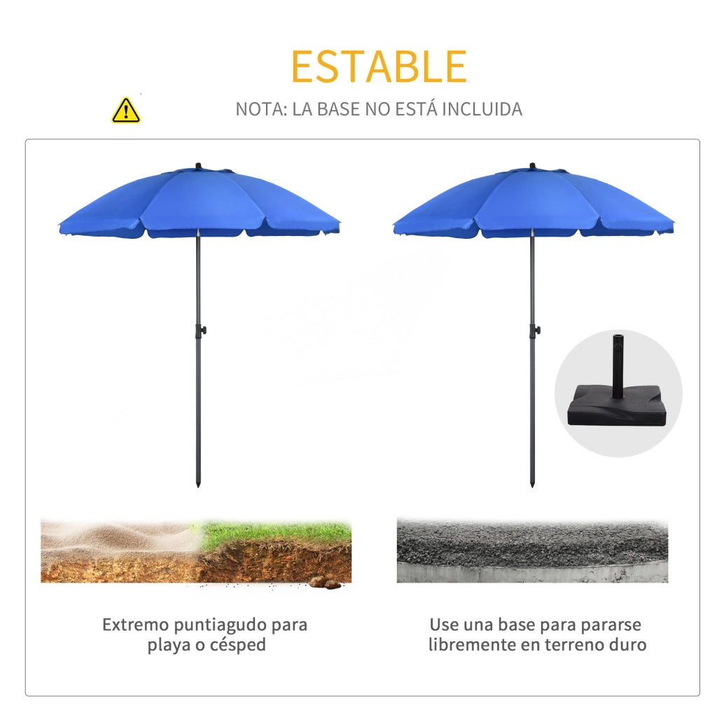 Ombrellone da Giardino ¨C zephmum ¨C Blu 180x209 cm