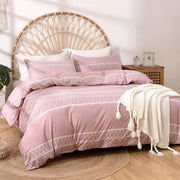 Tappeto da letto 200x200 cm con 2 cuscini 65x65 cm - design bohemien - tessuto da letto 200x200 cm - tappeto da letto con chiusura a righello, rosa