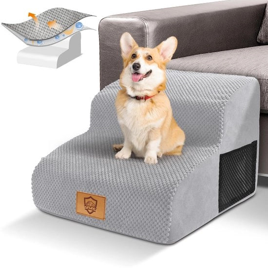 Trappola per cani per piccoli cani, Gradino per cani, Trappola per cani a 2 gradini con fodera lavabile, Scale per cani, Scale per cani portatili impermeabili con cuscinetto per divano letto