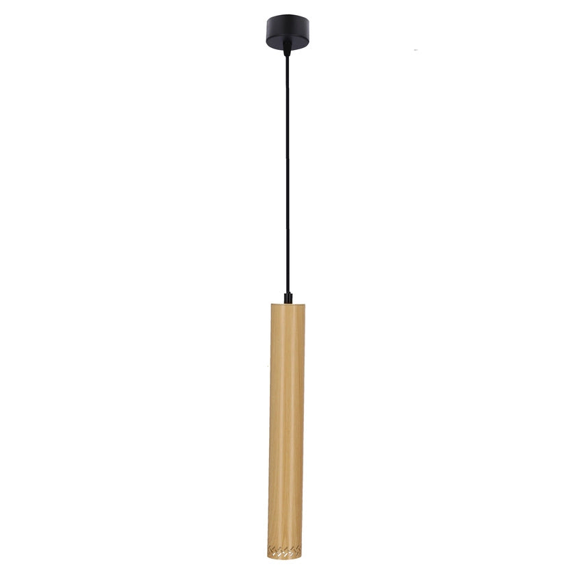 Lampada a sospensione Candellux Tubo nera legno GU10