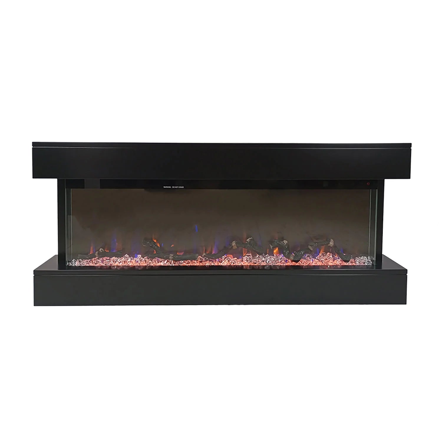 Camino Elettrico da Parete o Incasso Alaro Plus 127x18x52 cm Effetto Fiamma Telecomando in MDF Nero