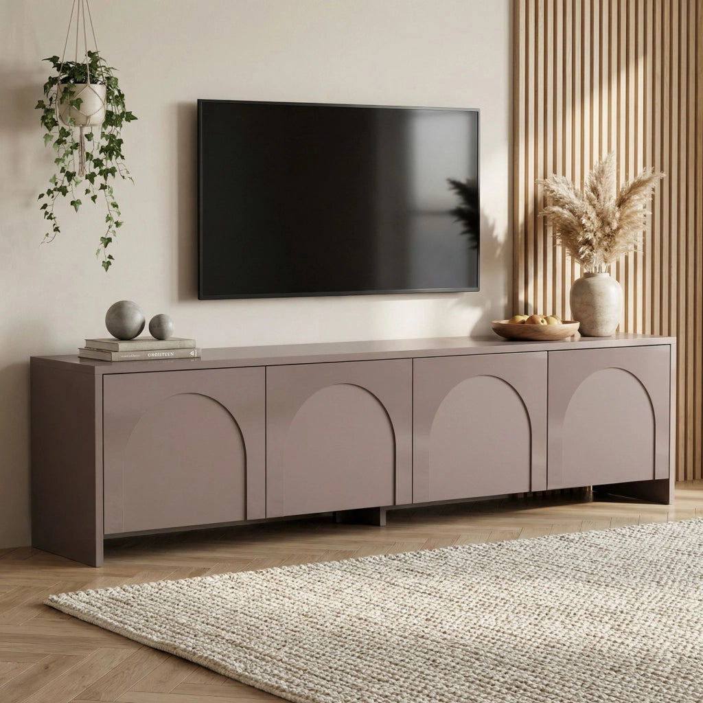 Noma, Mobile Porta tv Apertura a Ribalta, 180x32x45h cm Marrone Bronzo