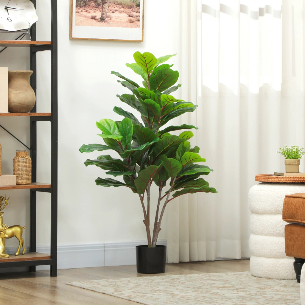 Ficus Lyrata artificiale 110cm ¨C zephmum ¨C pianta finta in vaso decorazione