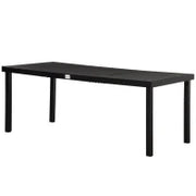Tavolo da Pranzo da Giardino per 8 Persone, Tavolo da Giardino da Esterno in Alluminio, per Patio o Terrazza, 190 x 90 x 74 cm, Nero