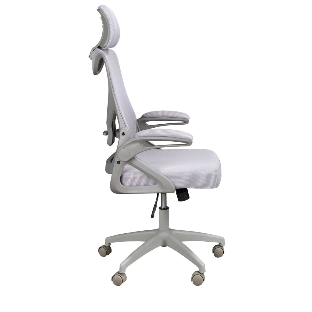 Sedia girevole da ufficio in tessuto grigio