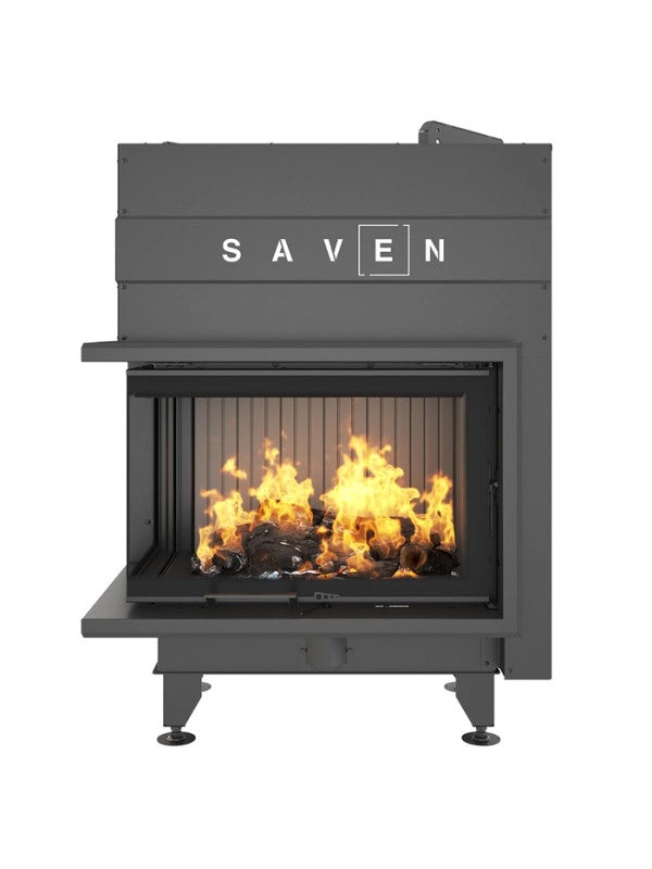 Caminetto ad angolo Nero Inserto Apertura sinistra Energy Up 75x50x47 (15,1 kW) ECO