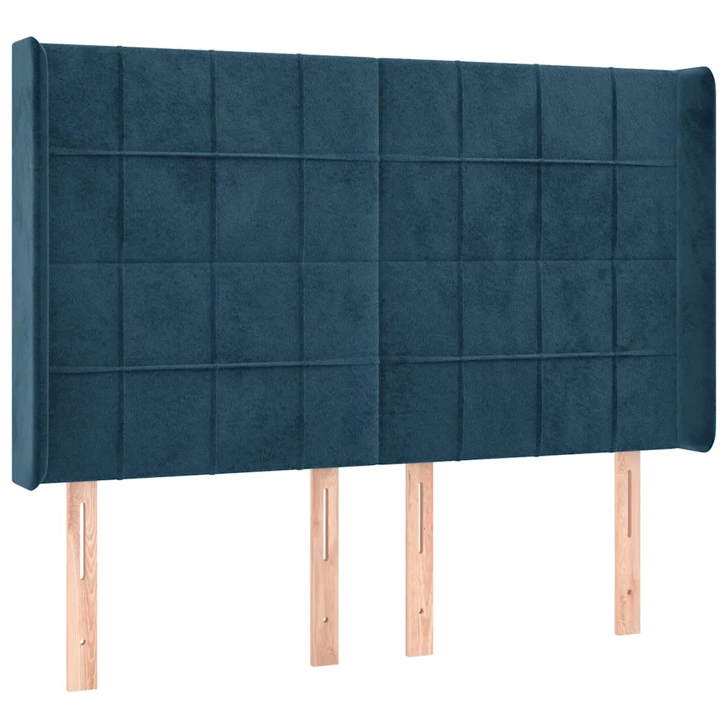 Letto a Molle con Materasso e LED Blu Scuro 140x200 cm 3139569