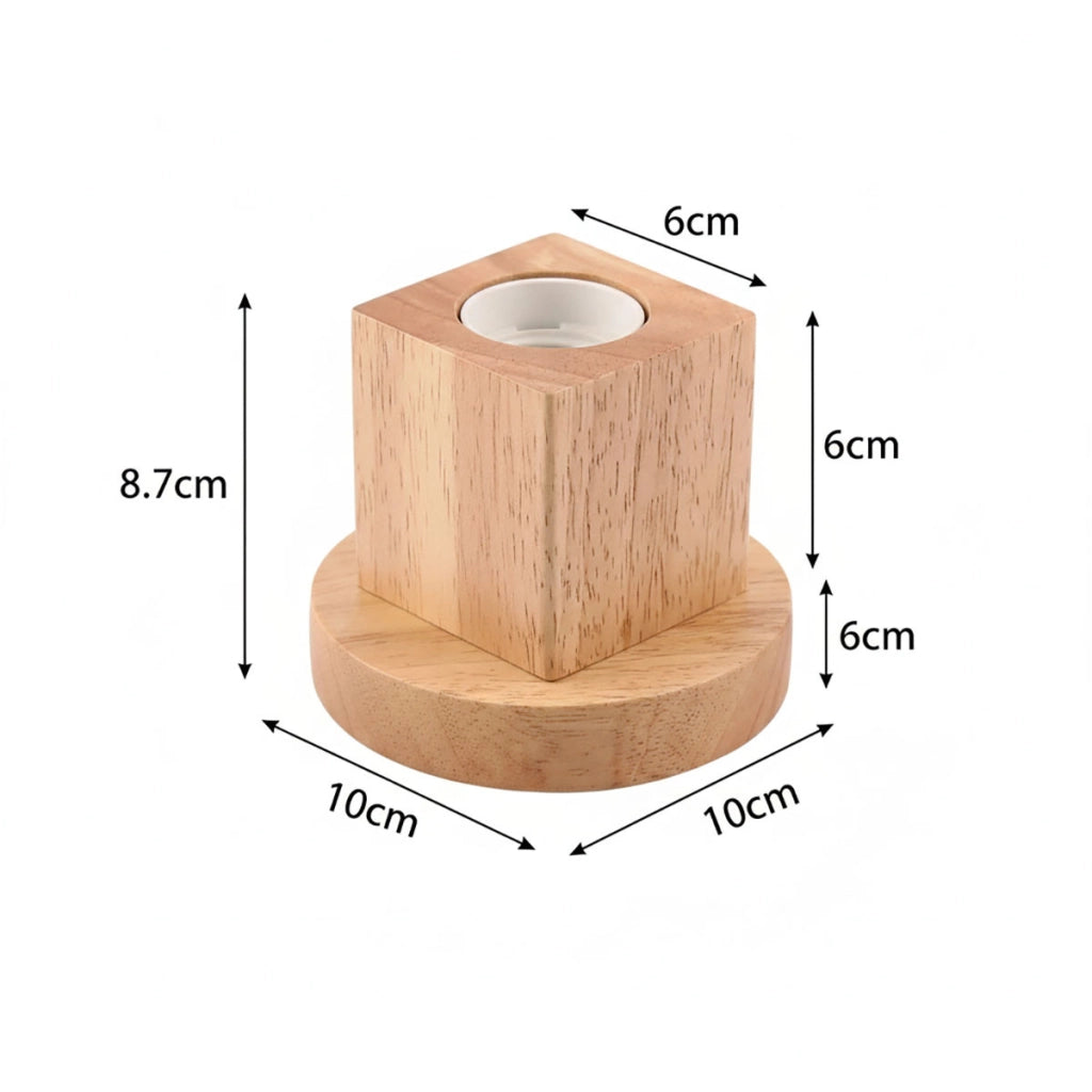 LAMPADA DA TAVOLO LEGNO E27 BASE QUADRATA DESIGN MODERNO PORTALAMPADA ET-31633