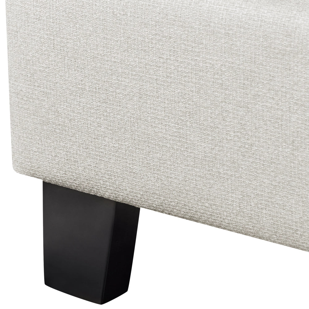 Letto matrimoniale 140 x 200 cm Rete a doghe in tessuto beige chiaro senza testiera