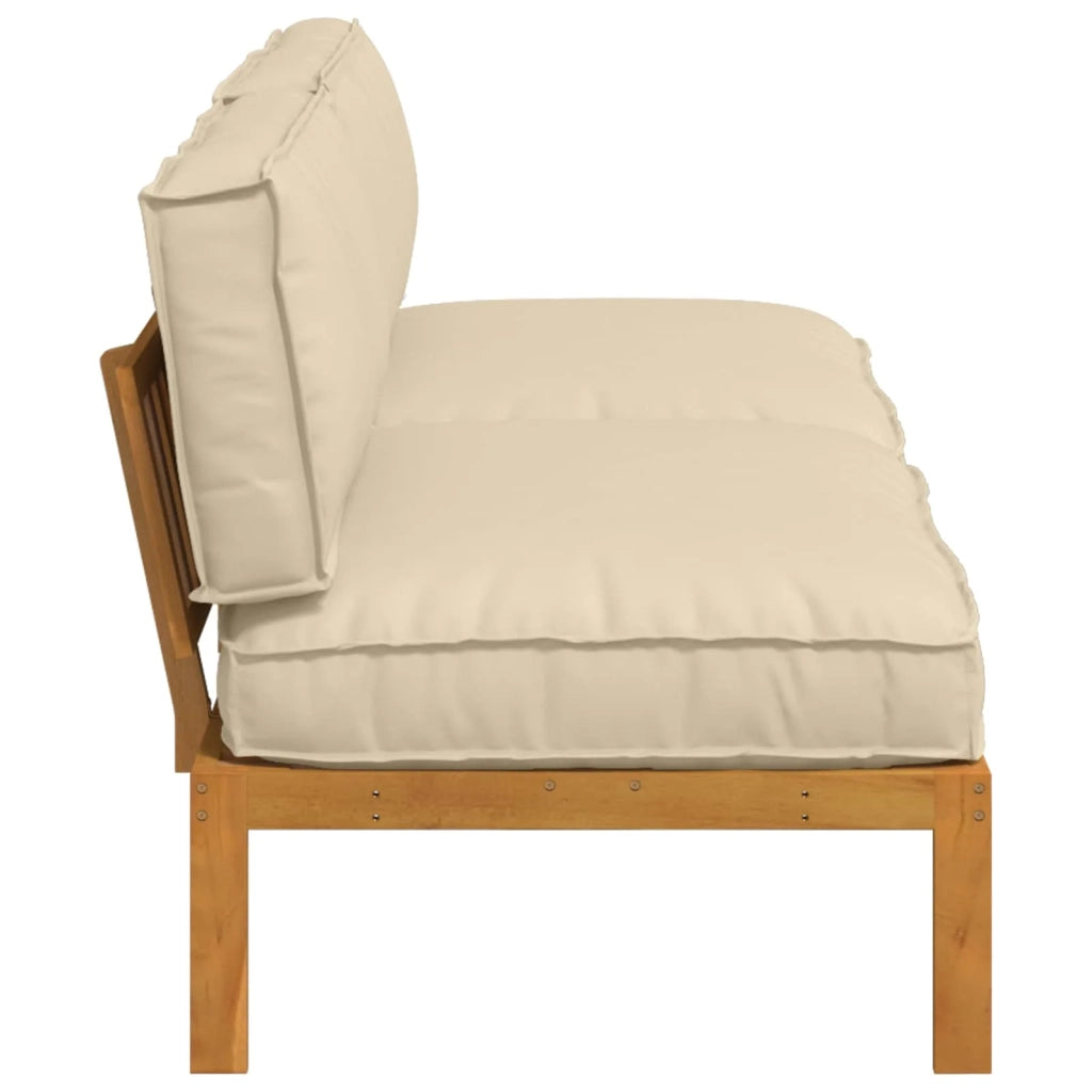 Set di divani con cuscino 2 pcs Beige Legno di Acacia Massello 3418219
