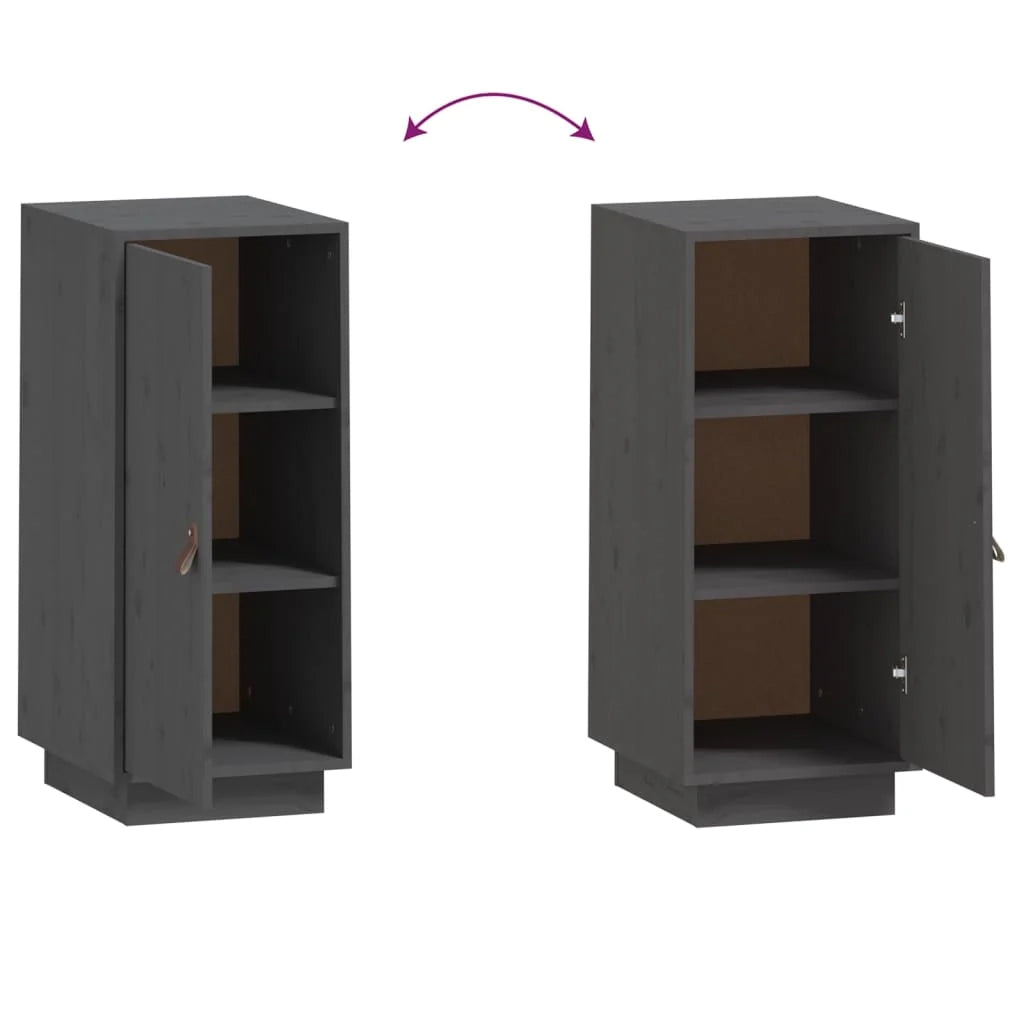 Buffet credenza cassettiera armadio mobile contenitore organizer per cucina soggiorno salotto 34 x 40 x 75 cm legno massello di pino grigio 02_0031786