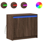 Credenza | Madia | Buffet da pranzo | Armadio da pranzo con LED Rovere Marrone 72x34x61 cm Legno Multistrato