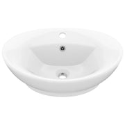 Lavandino-Lavello con Troppopieno Ovale Bianco Opaco 58,5x39cm Ceramica