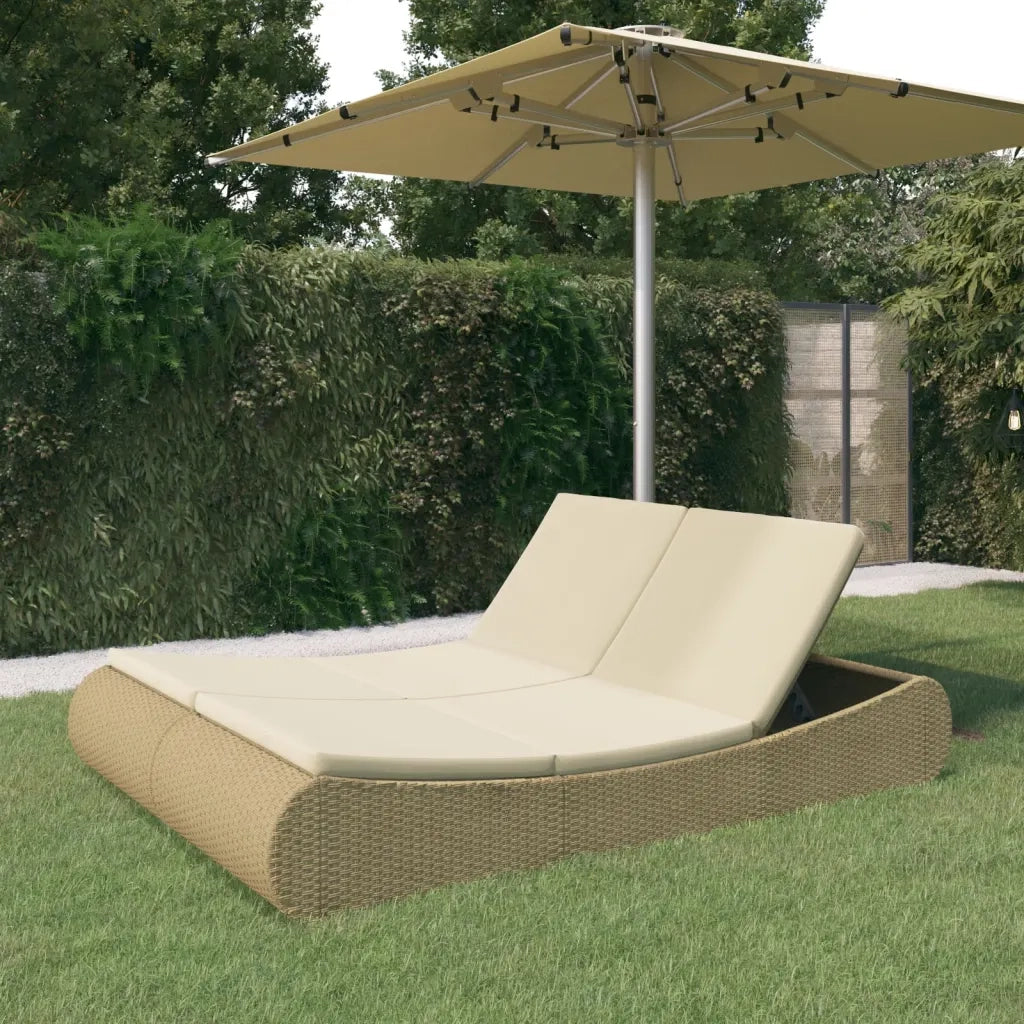 Lettino Prendisole in Polyrattan Beige 42887