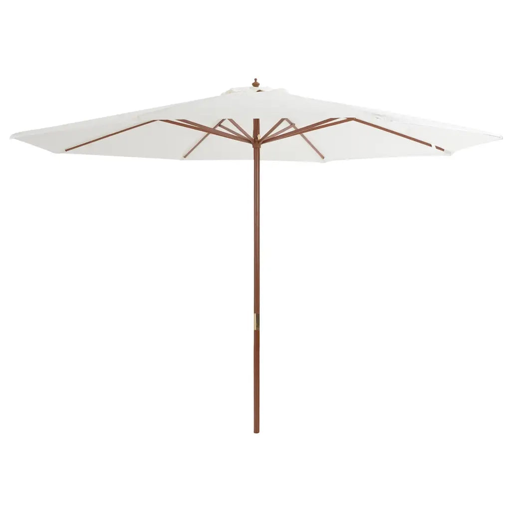 Ombrellone da Esterni con Palo in Legno 350 cm Bianco Sabbia cod mxl 60596