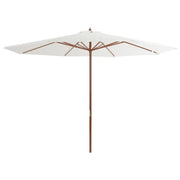 Ombrellone da Esterni con Palo in Legno 350 cm Bianco Sabbia cod mxl 60596