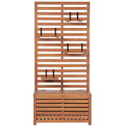 Panca da giardino con mensole e pannello in legno di acacia 80 cm