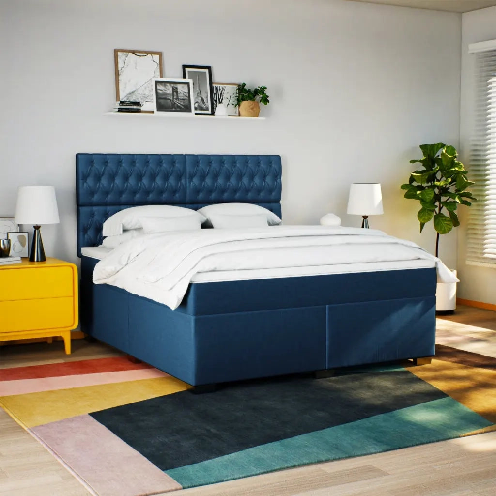 Giroletto a Molle con Materasso Blu 180x200 cm in Tessuto 3290580