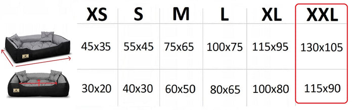 AIO FACTORY 130x105 cm PRESTIGE Letto per cani impermeabile grigio