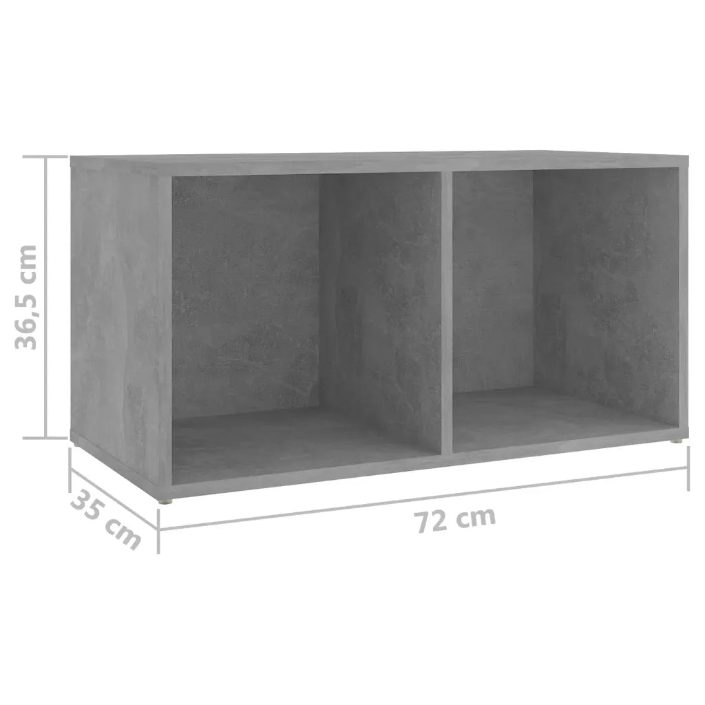 Mobili TV 2 pz-Set di 2 Credenza per TV Grigio Cemento 72x35x36,5cm in Legno Multistrato 696801