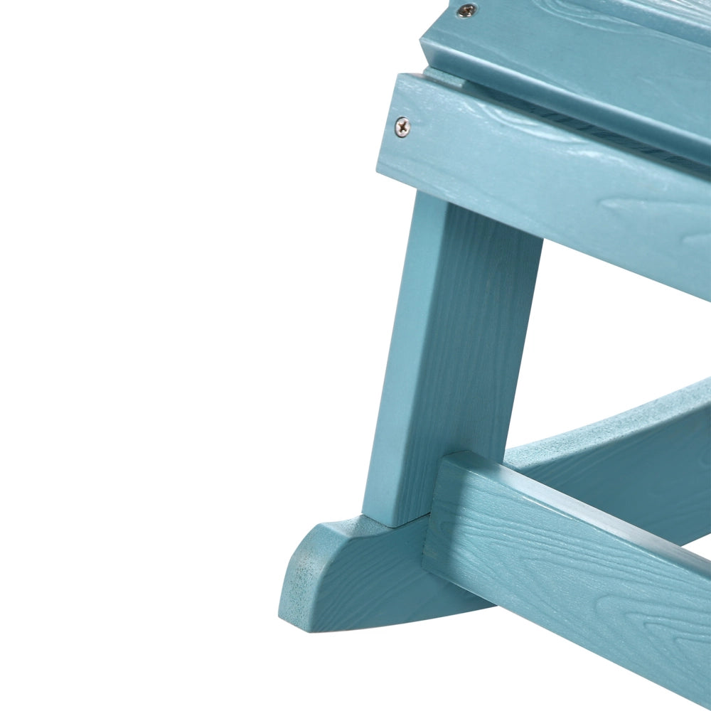 Sedia a dondolo da giardino in plastica azzurra per bambini resistente agli agenti atmosferici in stile moderno