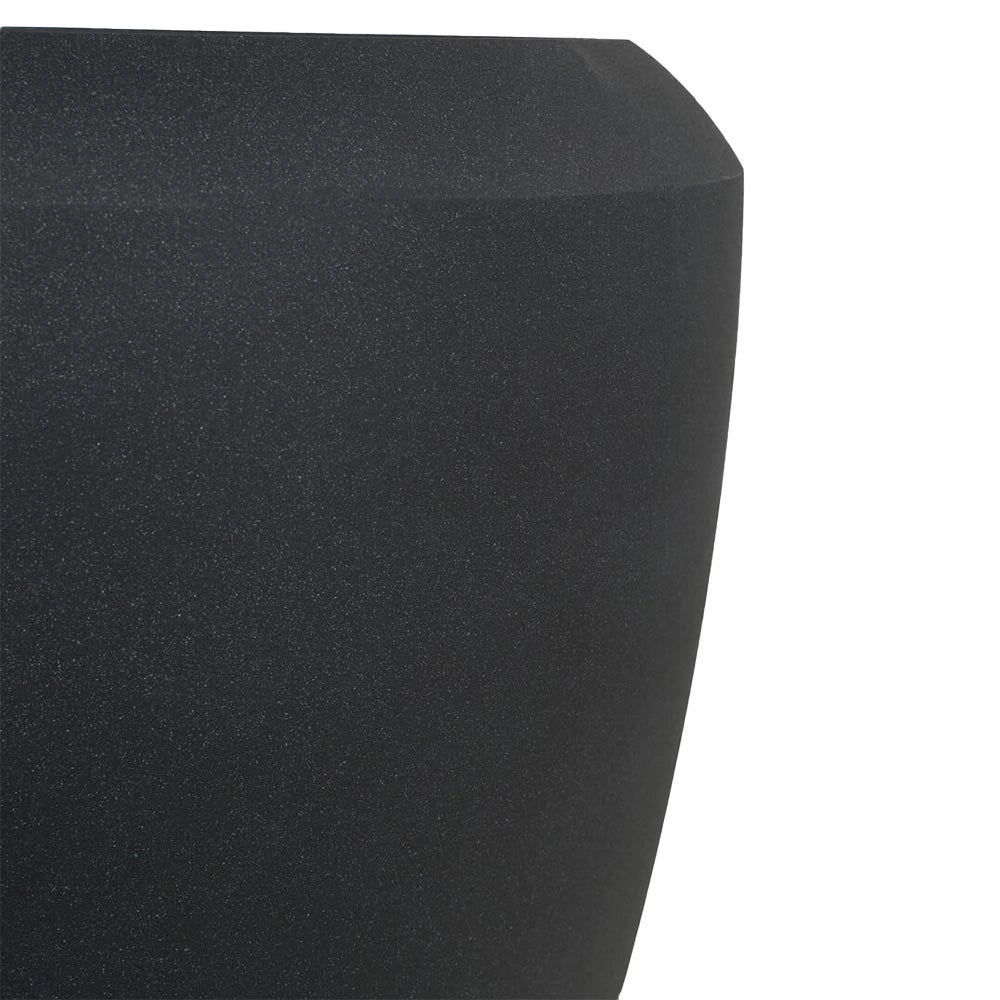 Vaso in plastica HDPE poliresina alta densità per piante Conchino Nero h 48,4