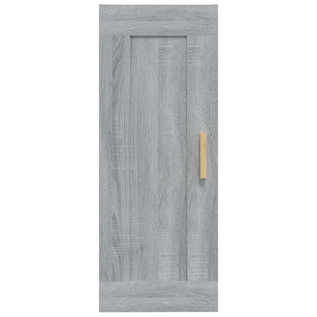 Armadietto a Muro | Mobile a Parete Grigio Sonoma 35x34x90cm in Legno Multistrato