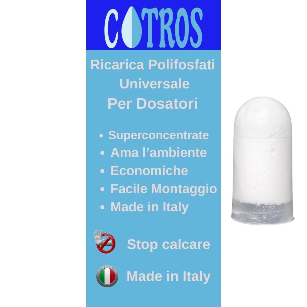 Ricarica pezzi 10 polifosfati dosatori caldaie impianti universali made in italy