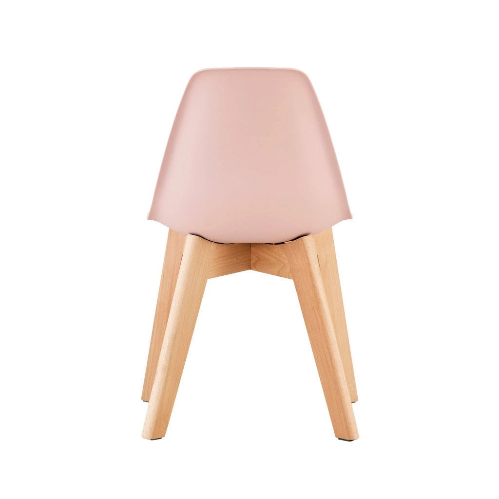 Sedia scandinava per bambini in legno di faggio, rosa pallido