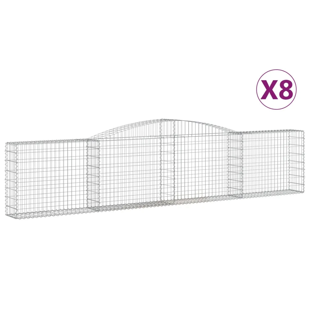 Cesti Gabbioni ad Arco 8 pz 400x30x80/100 cm Ferro Zincato 3146859