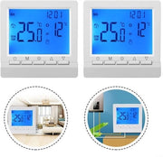 Due termostati digitali programmabili per riscaldamento elettrico del pavimento con funzione antigelo e memoria (batterie non incluse).