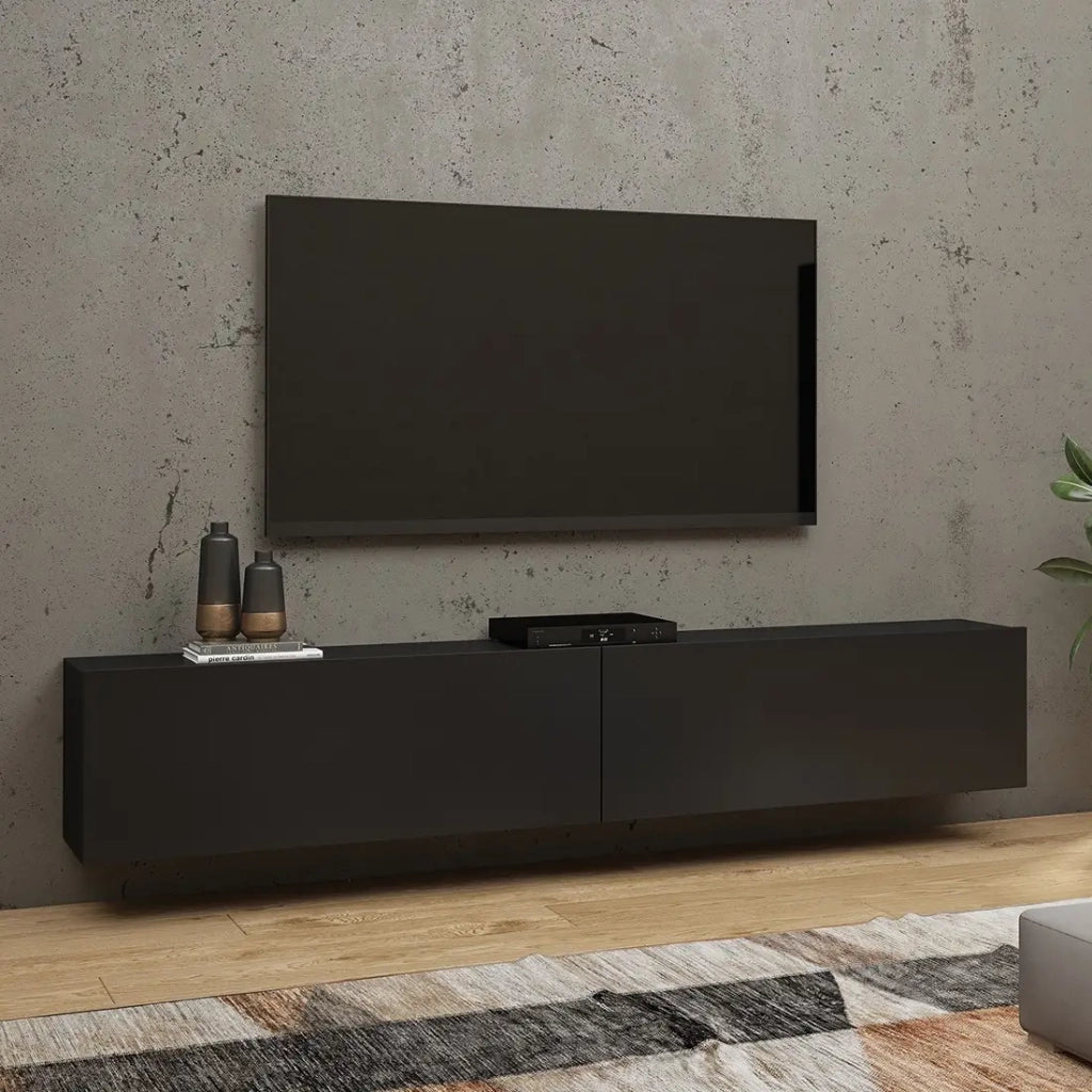 Set di design di 4 mobili da salotto collezione EVA. Colore nero e rovere.