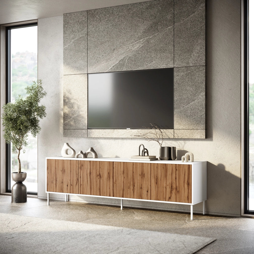 Buffet 4 ante BUDAPEST-S bianco/quercia