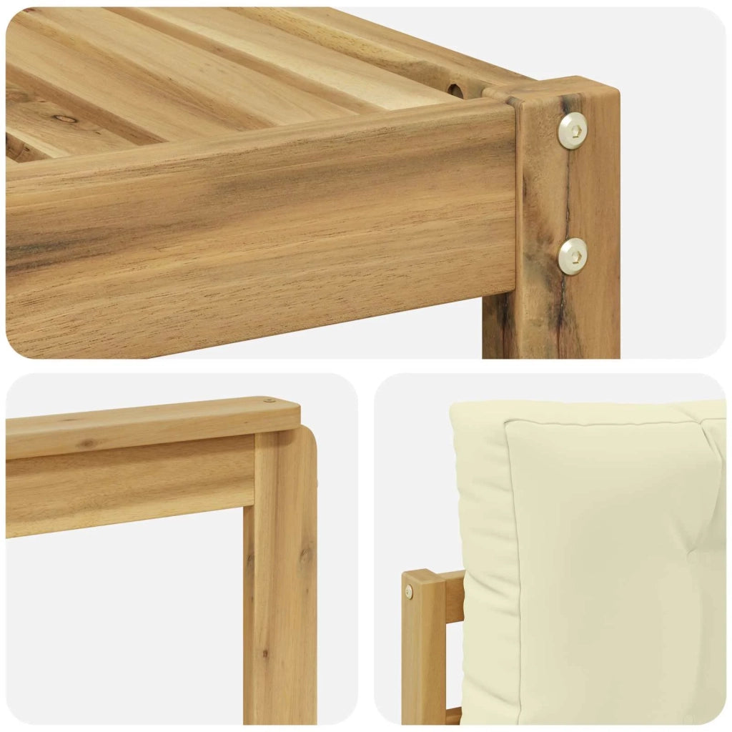 Set di divani da esterno 11 pz Bianco e Crema 3387129
