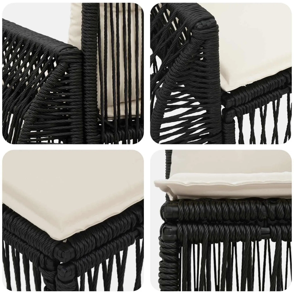 Set Divano da Giardino 8 pz 8-Numero di posti Nero polyrattan 3435610