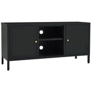 Mobile TV | Armadietto TV | Mobile Porta TV Nero 105x35x52 cm in Acciaio e Vetro