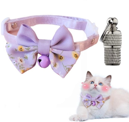 Collare per Gatti Adattabile - Collare per Gatti con Cerniera - Collare per Gatti con Cerniera a Farfalla - Collare per Gatti con Porta Animali - Peso Leggero - Chiusura di Sicurezza - Collare per Animali di Compagnia