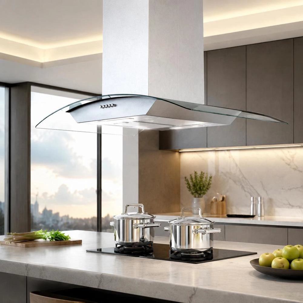 Island Extractor Hood 90 Cm Stainless Steel 756 Cubic Meter/h LED