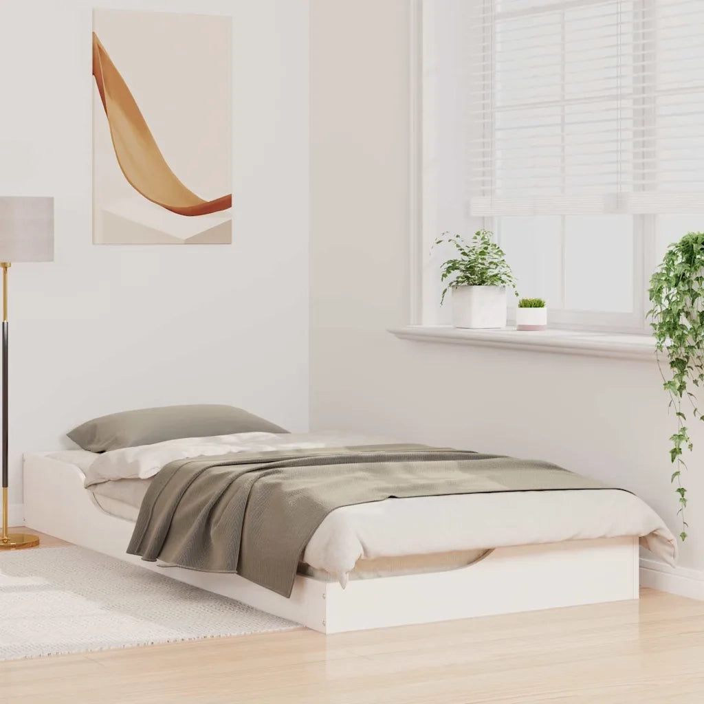 Struttura del letto Bianco 100 x 200 cm Pino massello 873386