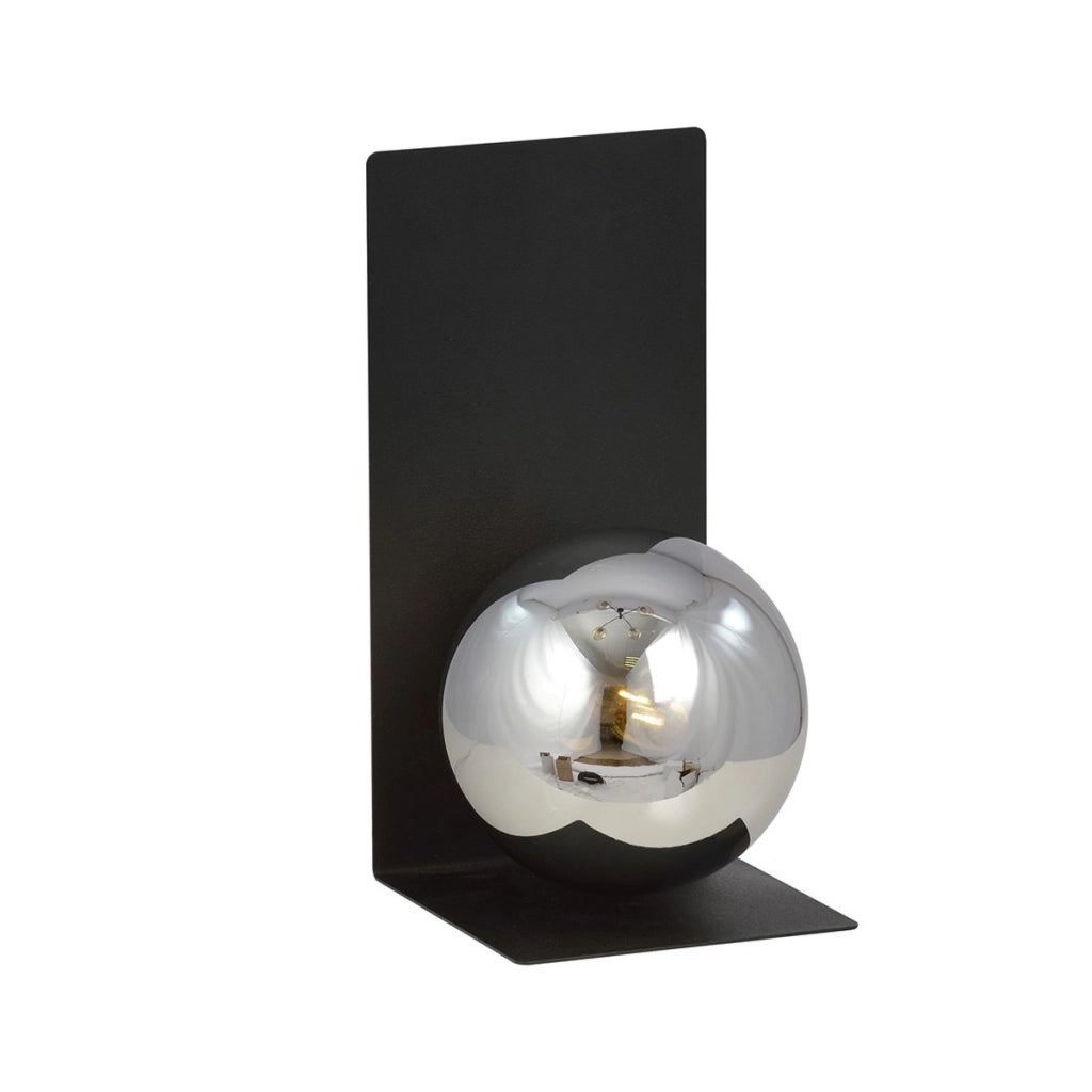 Lampada da parete FORM in metallo nero opaco e vetro grafite